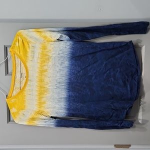 NWOT Sonoma Blue Yellow Ombre Long Sleeve Shirt XS
